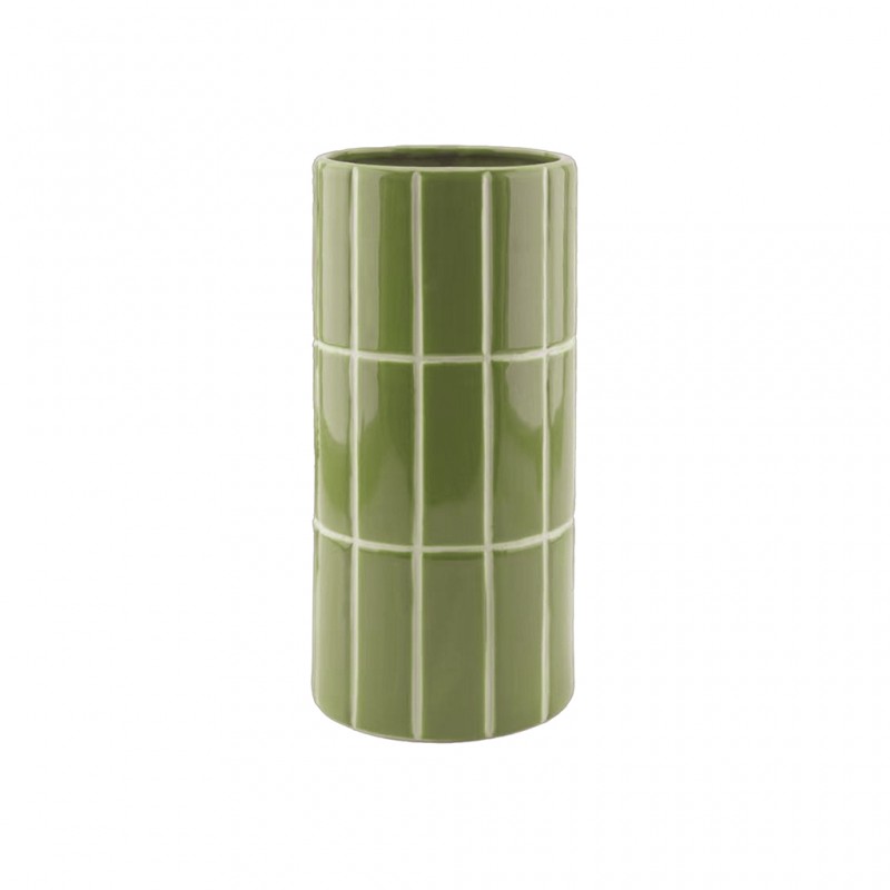 Vase carrelage - Kaki