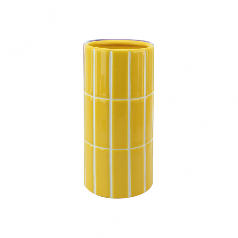 Vase carrelage - Jaune