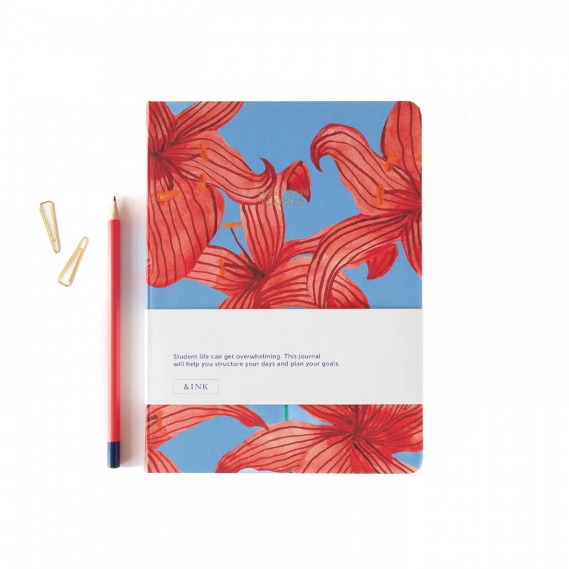 Agenda 18 mois - Fleur rouge