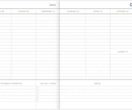 Agenda 18 mois - Fleur rouge