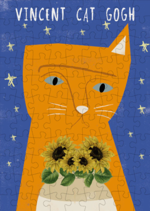 Mini puzzle - Vincent Cat Gogh - Happily
