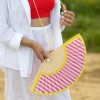 Eventail - rayé rose/ contour jaune - Fisura
