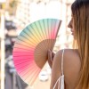 Eventail - « Gradient » rose et vert - Fisura