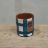 Tasse espresso à carreaux - bleu canard
