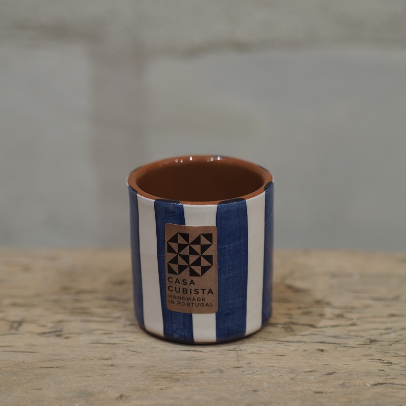 Tasse espresso rayures verticales - bleu