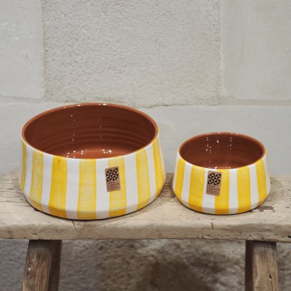 Saladier/Bol rayures PM - Jaune tangerine