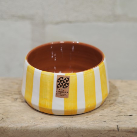 Saladier/Bol rayures PM - Jaune tangerine