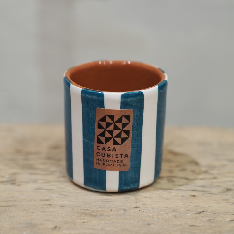 Tasse espresso rayures verticales - Bleu canard (teal)