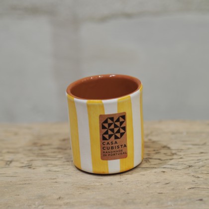 Tasse espresso rayures verticales - Jaune (tangerine)