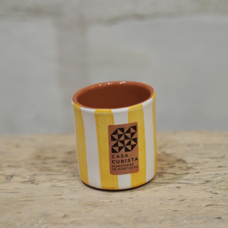 Tasse espresso rayures verticales - Jaune (tangerine)