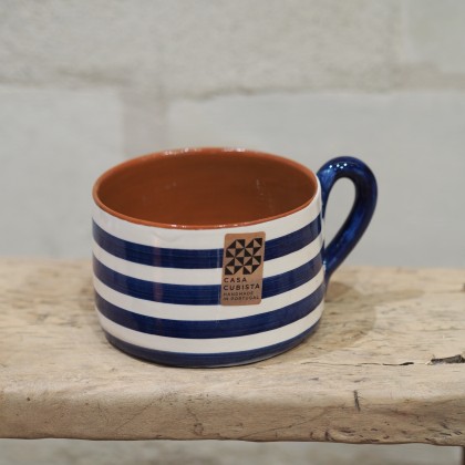 Mug large rayures horizontales - bleu