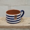 Mug large rayures horizontales - bleu