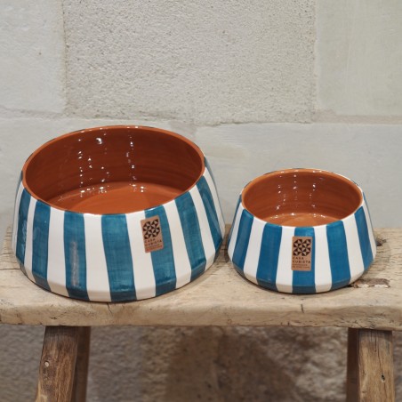 Saladier/Bol rayures PM - Bleu canard (teal)