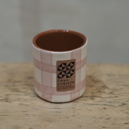 Tasse espresso à carreaux - mauve