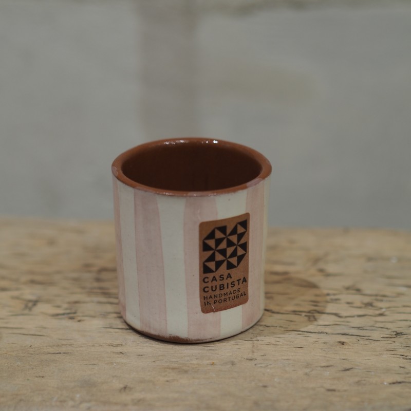Tasse espresso rayures verticales - Mauve
