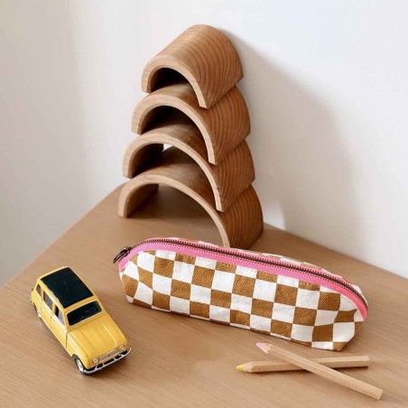 Trousse Gaston -  Damier caramel