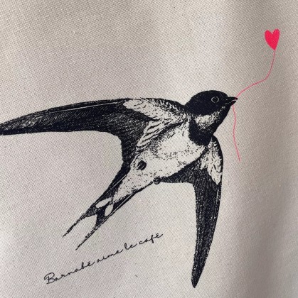Torchon sérigraphié - Hirondelle