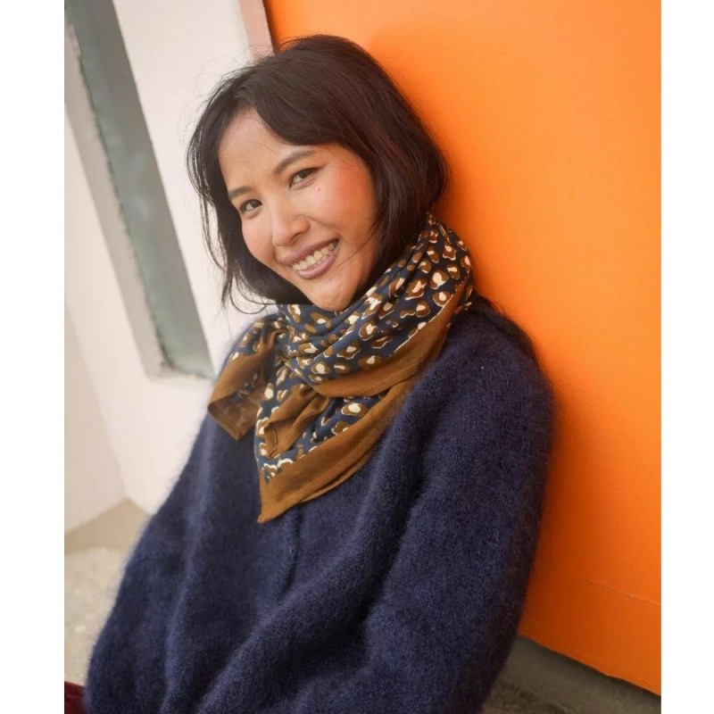 Foulard - Léopard navy