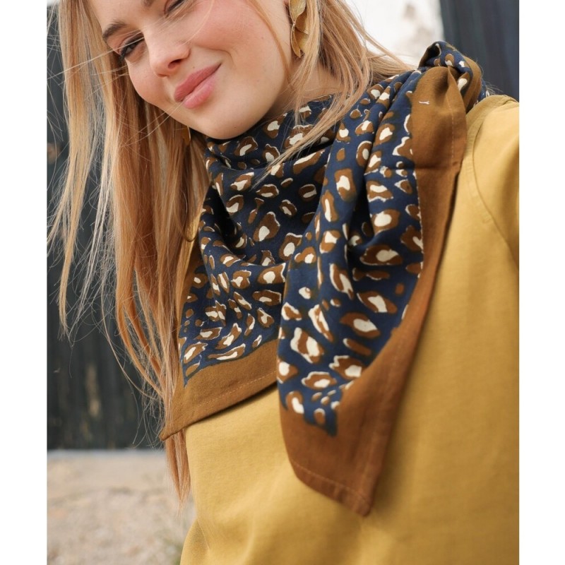 Foulard - Léopard navy