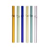 Set de 6 pailles colorées en verre borosilicate