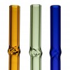 Set de 6 pailles colorées en verre borosilicate
