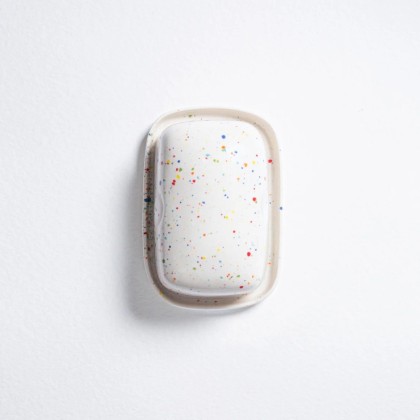 Beurrier en céramique - Blanc