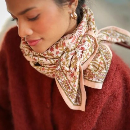 Foulard Palmyre - Rose poudré