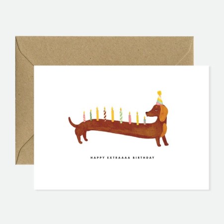 Carte anniversaire - Teckel