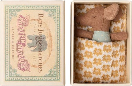 Souris bébé dans sa boite - Bleu