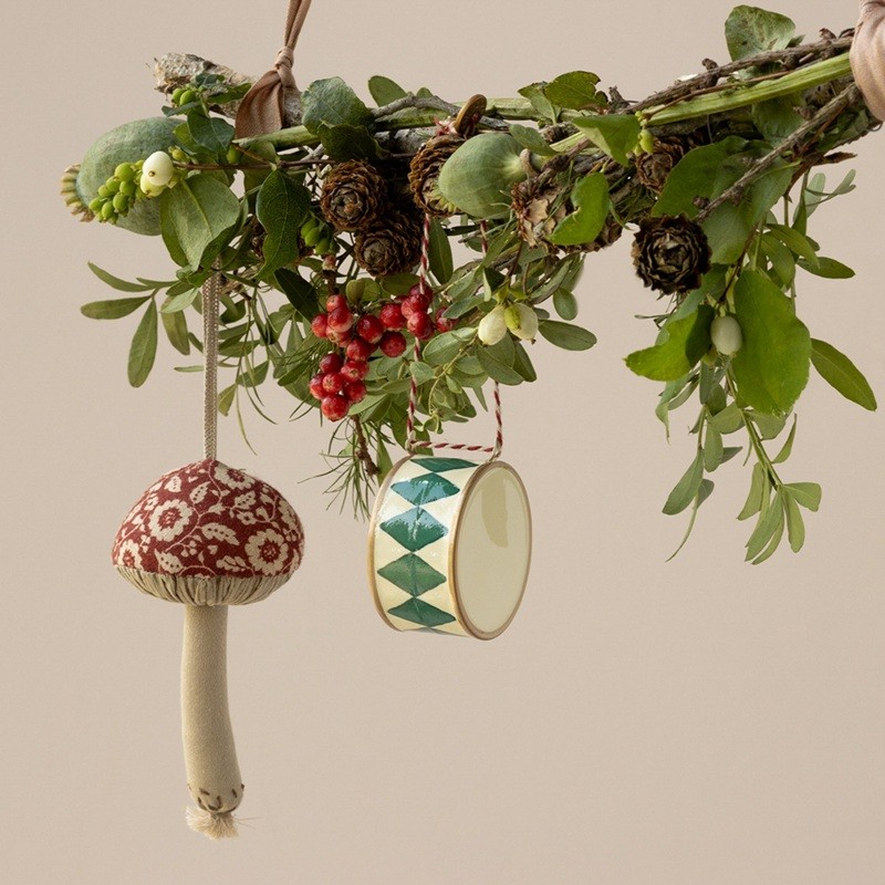 Champignon en tissu à suspendre - Rouge