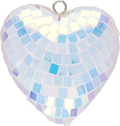 Coeur à facettes iridescent - 8 cm