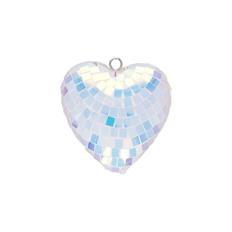 Coeur à facettes iridescent - 8 cm