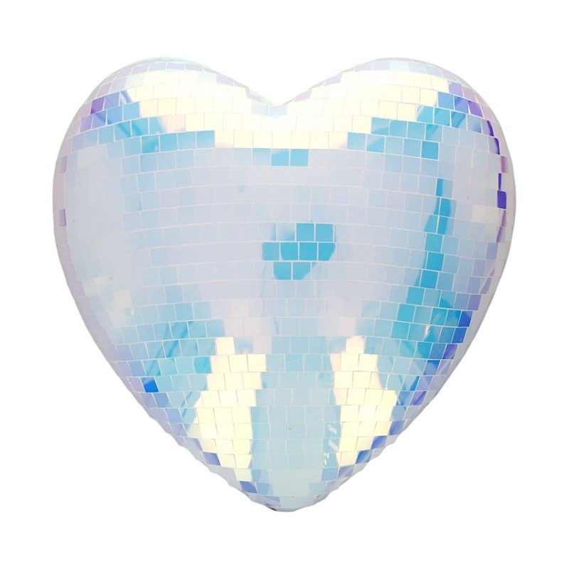 Coeur à facettes iridescent - 25 cm