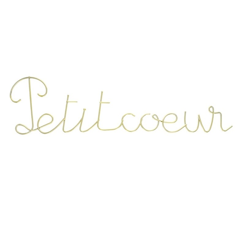 Mot en métal doré - Petit Cœur