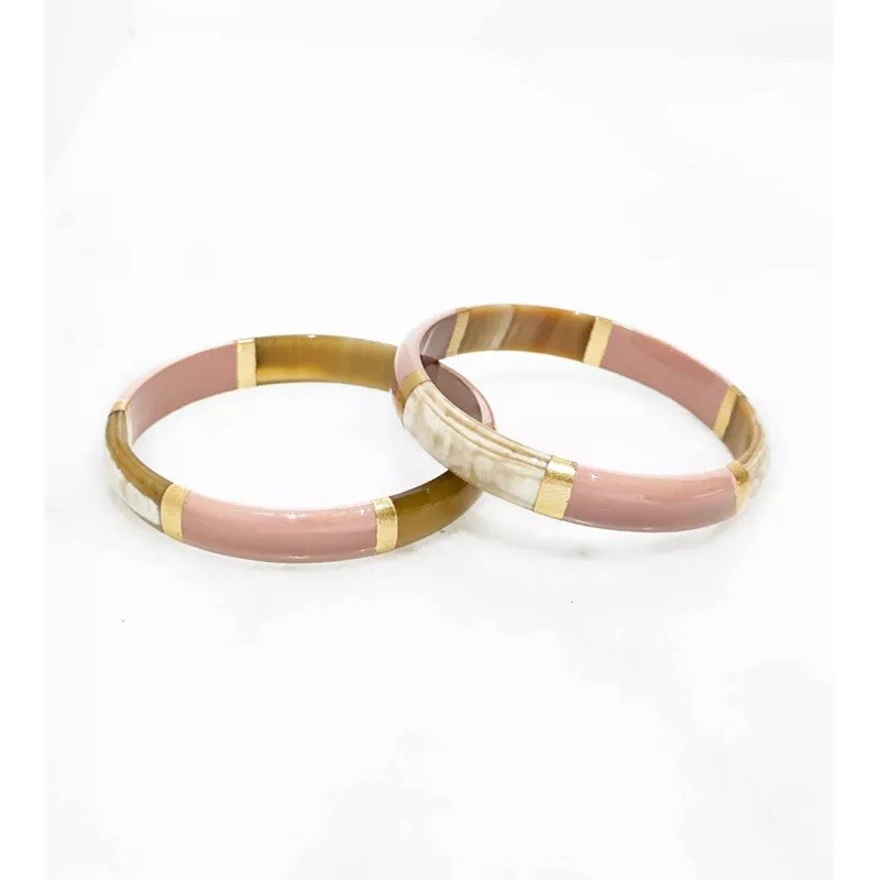 Jonc corne épais -  Vieux rose et or