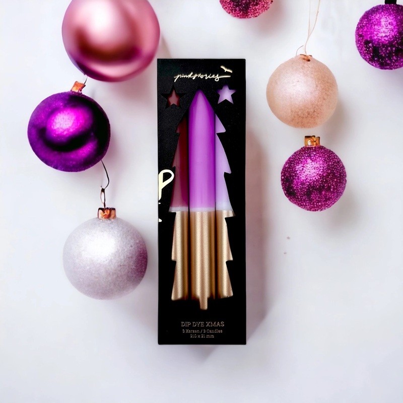 Set 4 bougies - Parme/prune