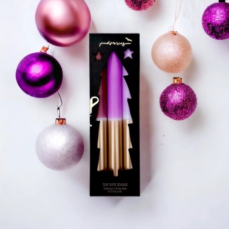 Set 4 bougies - Parme/prune