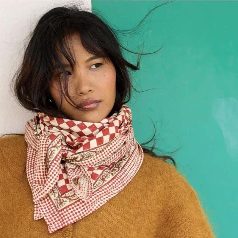 Foulard Damier - Grenat