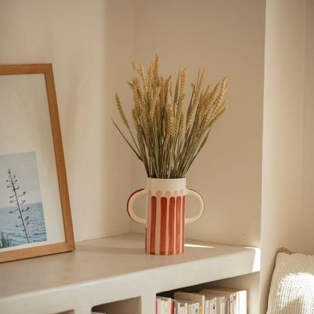 Vase anses - Rayures terracotta