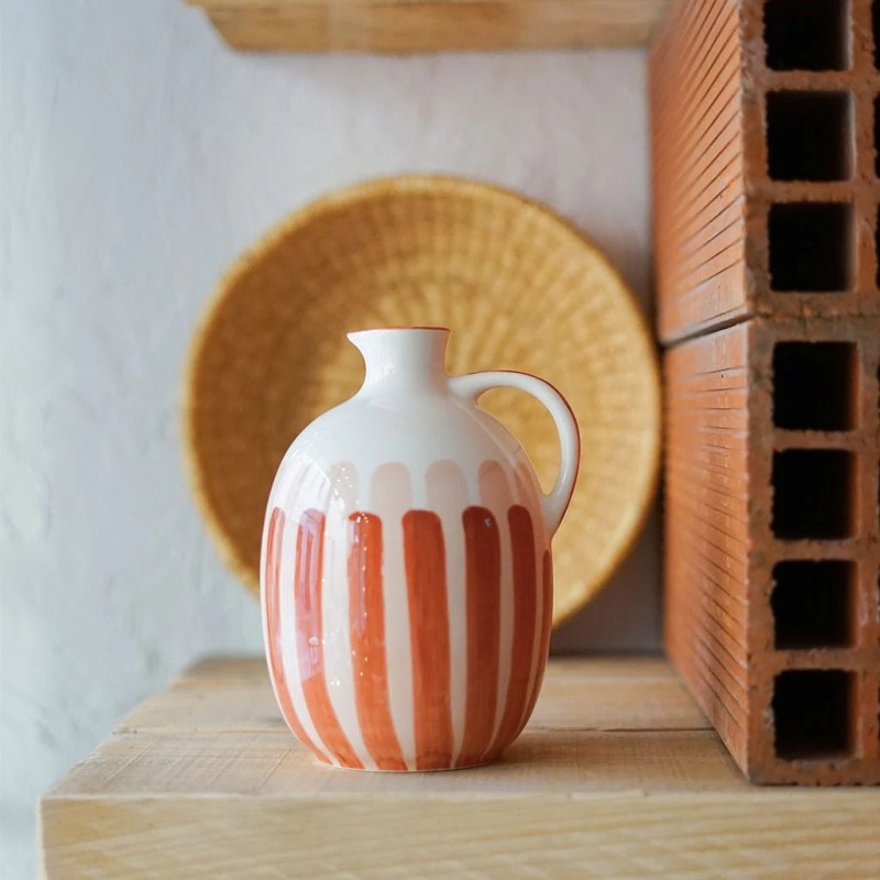 Pichet rayures - Terracotta