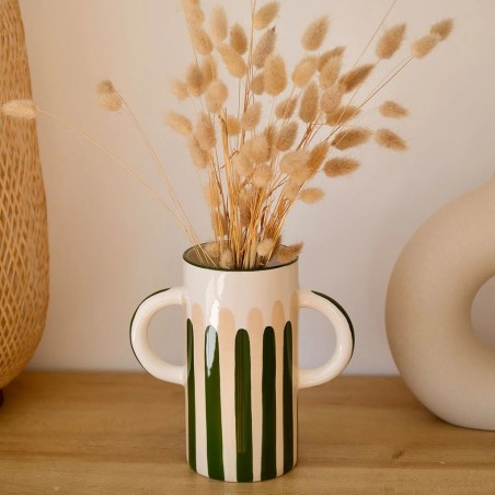 Vase anses - Rayures Vert