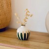 Petit vase rond - Rayures Vert
