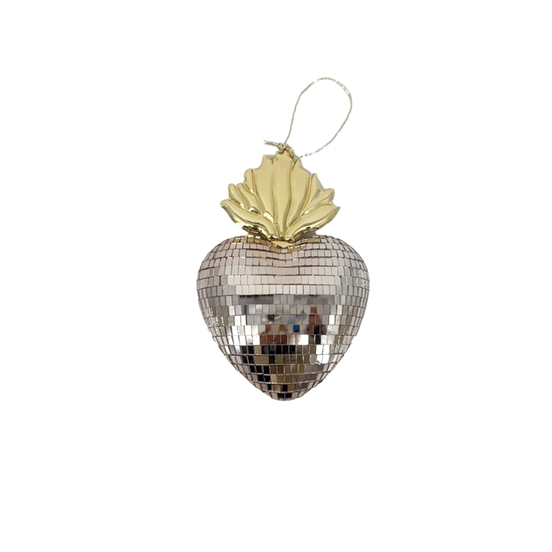 Coeur disco à suspendre - Rose