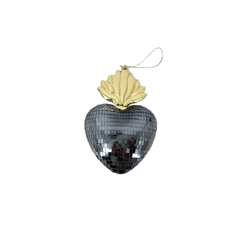 Coeur disco à suspendre - Noir