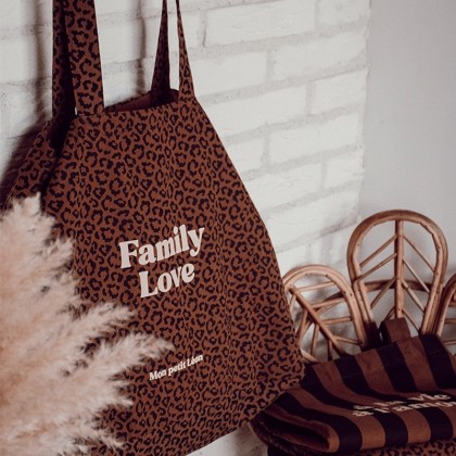 Cabas XXL Léopard marron FAMILY LOVE