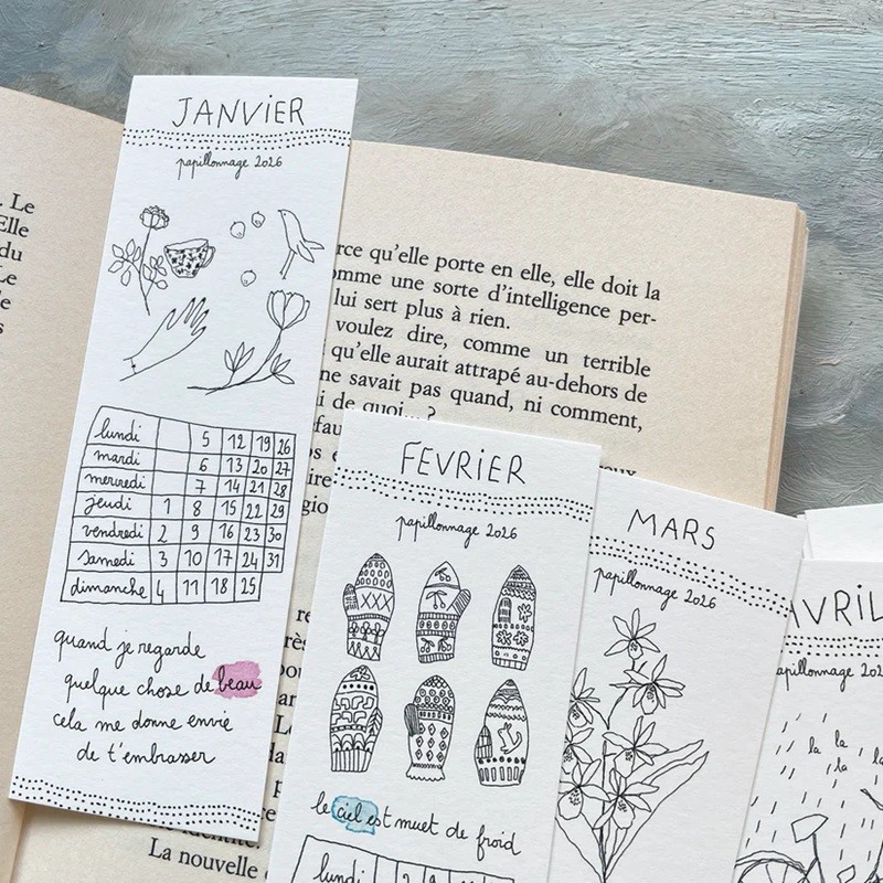 Calendrier marque-page 2026