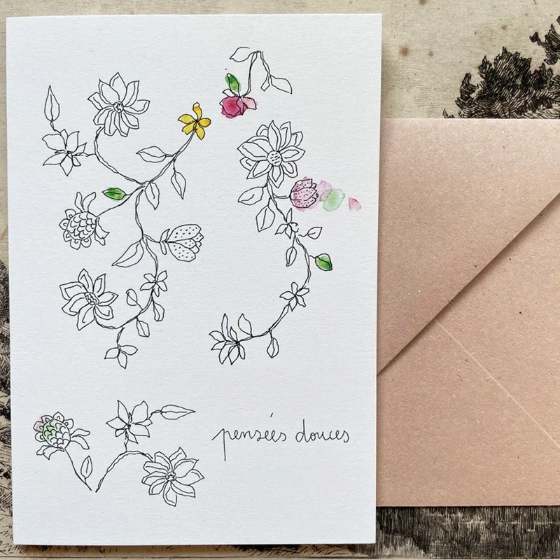 Carte double - Pensées douces