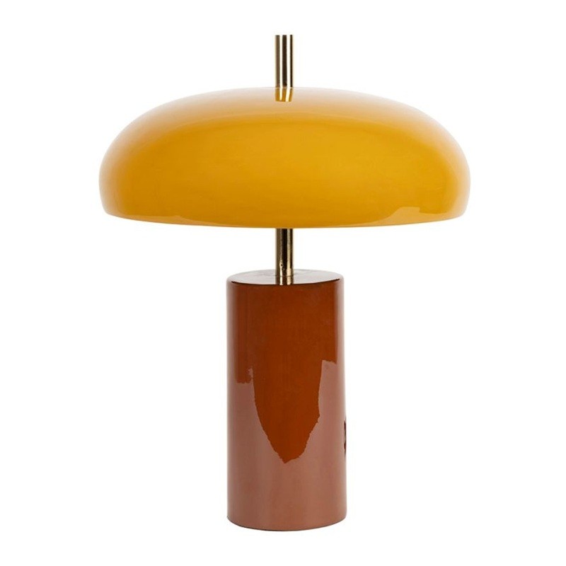 Lampe à poser - Brun et moutarde