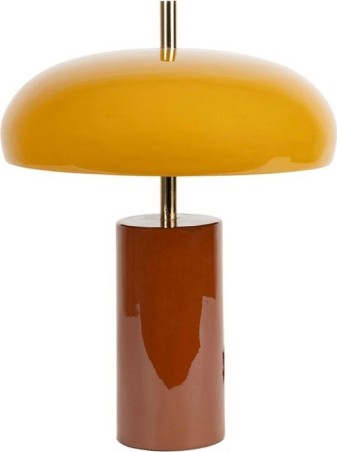 Lampe à poser - Brun et moutarde