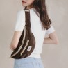 Sac banane Hugo en velours côtelé-Coloris marron-Recitem